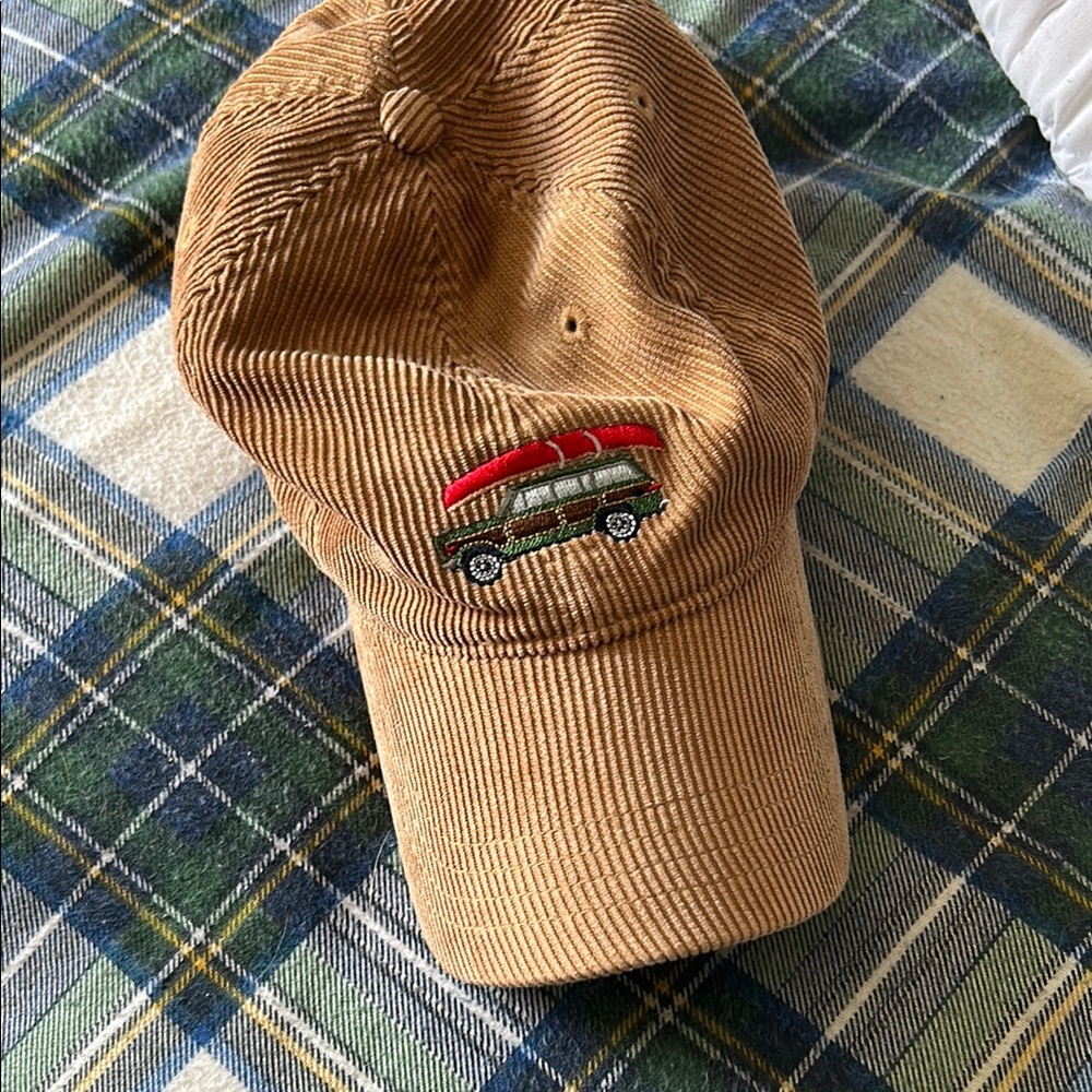 Kiel James Patrick Tan Corduroy Hat with Embroidered Logo
